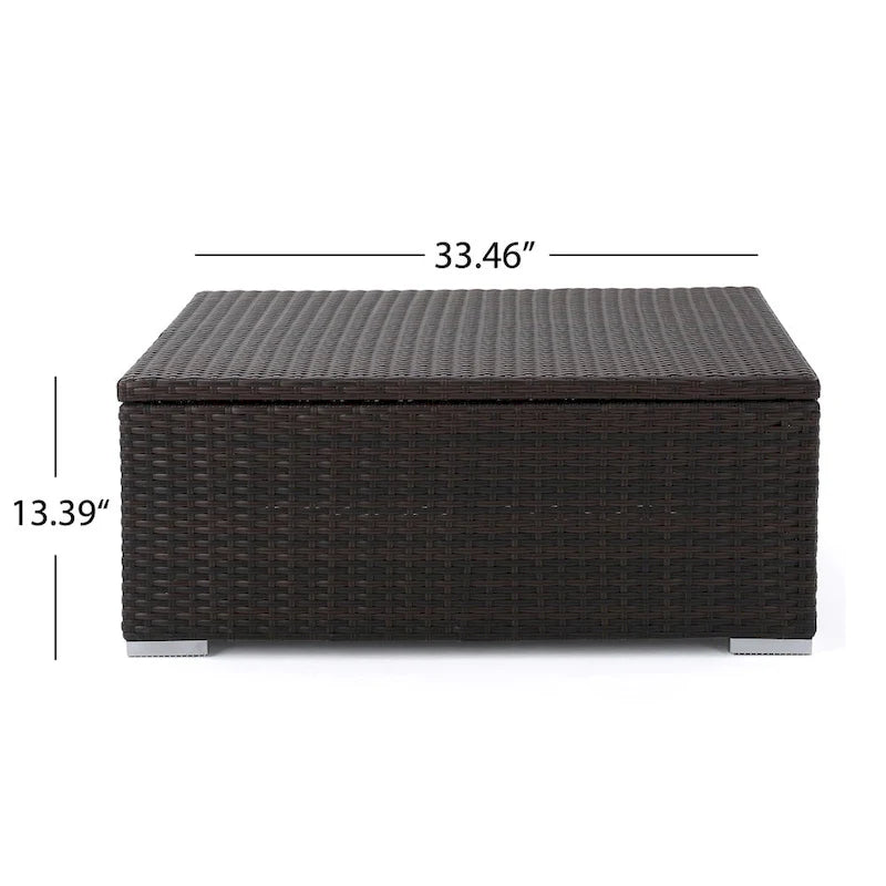 Table basse de rangement d'extérieur en osier Santa Rosa par Christopher Knight Home