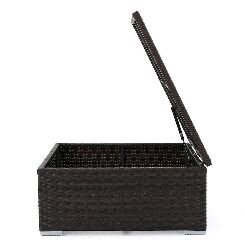 Table basse de rangement d'extérieur en osier Santa Rosa par Christopher Knight Home