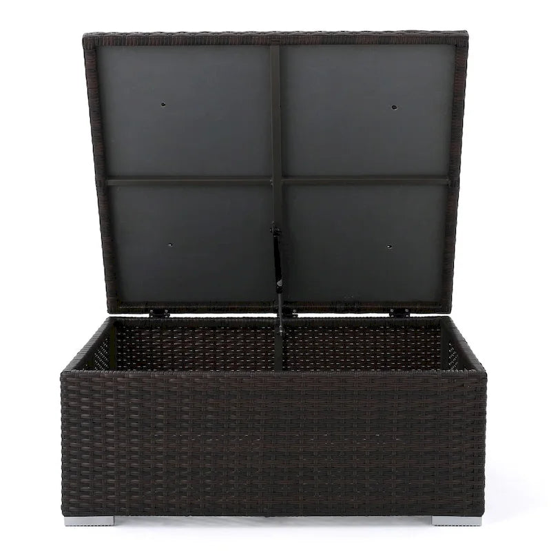 Table basse de rangement d'extérieur en osier Santa Rosa par Christopher Knight Home