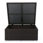 Table basse de rangement d'extérieur en osier Santa Rosa par Christopher Knight Home