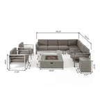 Ensemble sectionnel de canapé en L en aluminium 9 places Cape Coral Outdoor et foyer par Christopher Knight Home