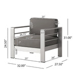 Ensemble sectionnel de canapé en L en aluminium 9 places Cape Coral Outdoor et foyer par Christopher Knight Home