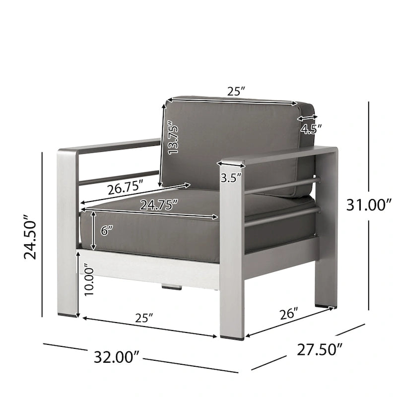 Ensemble sectionnel de canapé en L en aluminium 9 places Cape Coral Outdoor et foyer par Christopher Knight Home