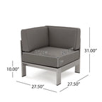 Ensemble sectionnel de canapé en L en aluminium 9 places Cape Coral Outdoor et foyer par Christopher Knight Home