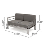 Ensemble sectionnel de canapé en L en aluminium 9 places Cape Coral Outdoor et foyer par Christopher Knight Home