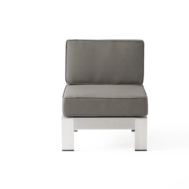 Ensemble sectionnel de canapé en L en aluminium 9 places Cape Coral Outdoor et foyer par Christopher Knight Home