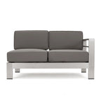Ensemble sectionnel de canapé en L en aluminium 9 places Cape Coral Outdoor et foyer par Christopher Knight Home