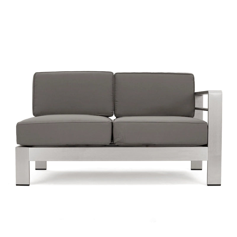 Ensemble sectionnel de canapé en L en aluminium 9 places Cape Coral Outdoor et foyer par Christopher Knight Home