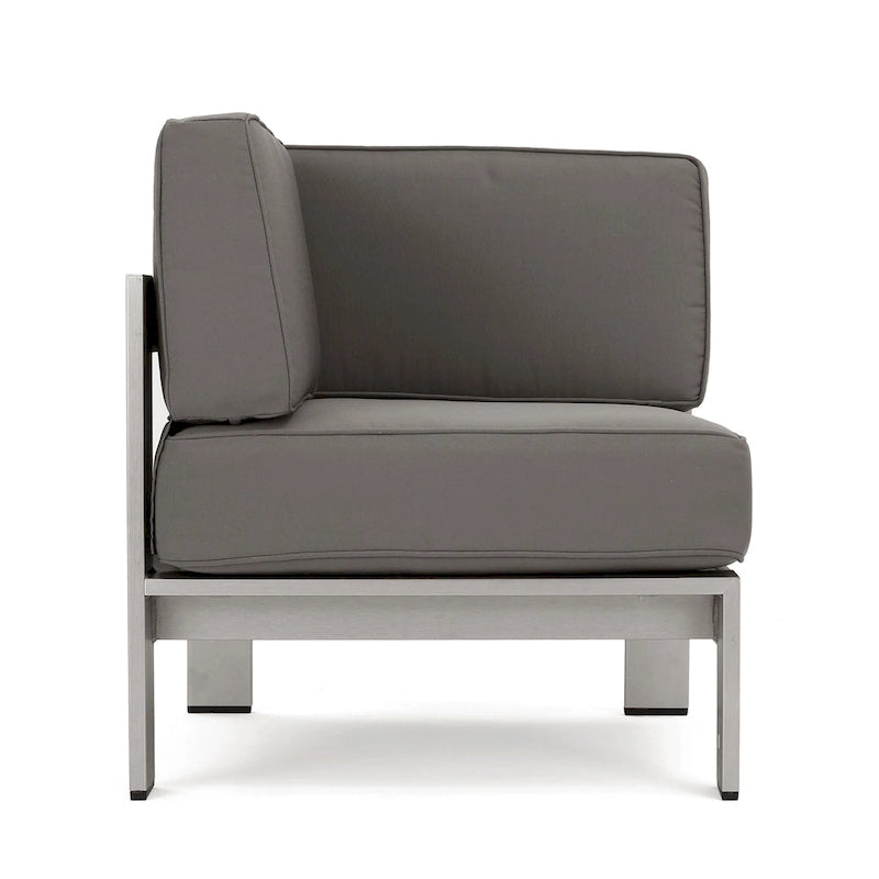 Ensemble sectionnel de canapé en L en aluminium 9 places Cape Coral Outdoor et foyer par Christopher Knight Home
