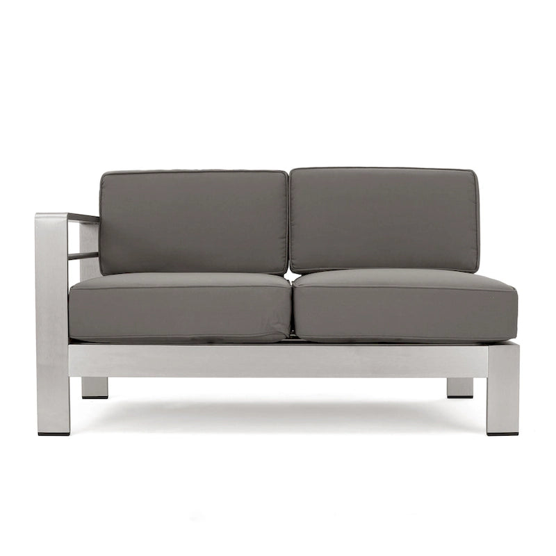 Ensemble sectionnel de canapé en L en aluminium 9 places Cape Coral Outdoor et foyer par Christopher Knight Home