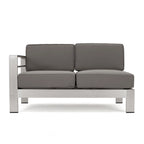 Ensemble sectionnel de canapé en L en aluminium 9 places Cape Coral Outdoor et foyer par Christopher Knight Home