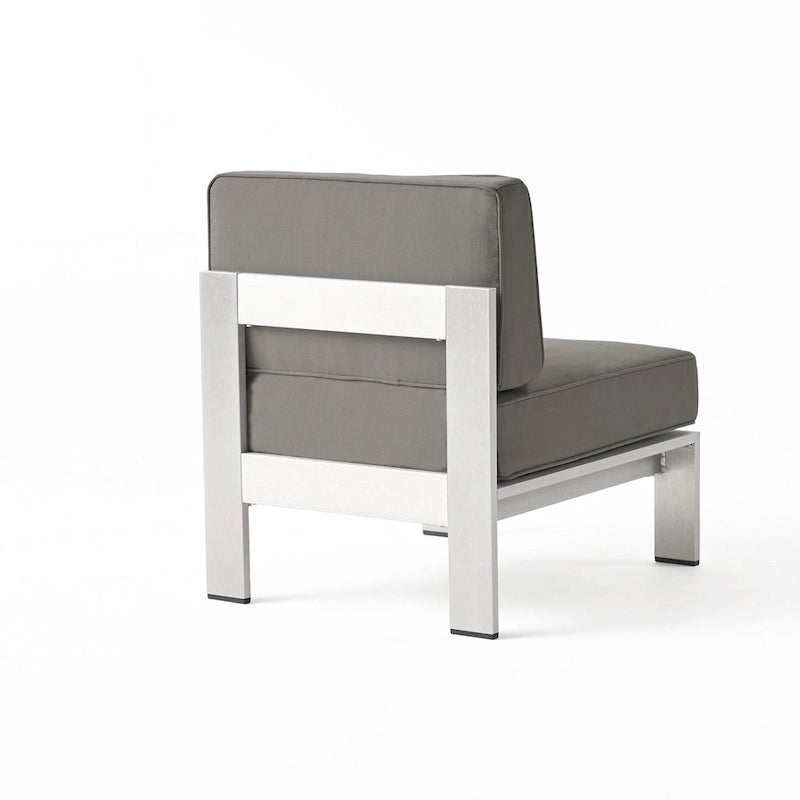Ensemble sectionnel de canapé en L en aluminium 9 places Cape Coral Outdoor et foyer par Christopher Knight Home