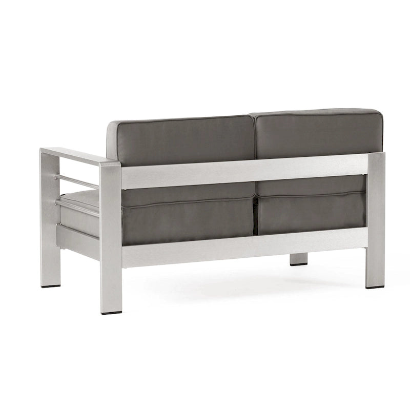 Ensemble sectionnel de canapé en L en aluminium 9 places Cape Coral Outdoor et foyer par Christopher Knight Home