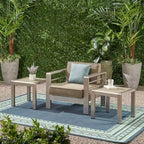 Cape Coral Outdoor Aluminum Side Table (Set of 2) by Christopher Knight Home