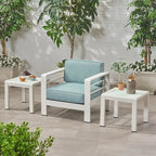 Tables d'appoint extérieures en aluminium Cape Coral (ensemble de 2) par Christopher Knight Home