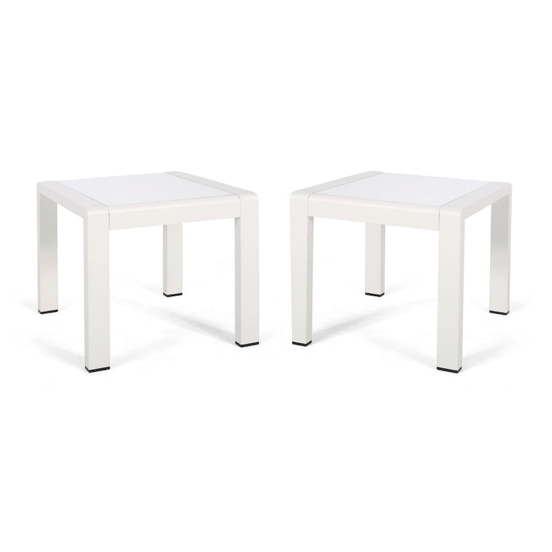 Tables d'appoint extérieures en aluminium Cape Coral (ensemble de 2) par Christopher Knight Home