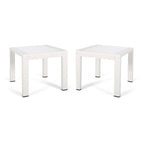Tables d'appoint extérieures en aluminium Cape Coral (ensemble de 2) par Christopher Knight Home