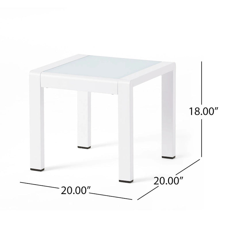 Tables d'appoint extérieures en aluminium Cape Coral (ensemble de 2) par Christopher Knight Home