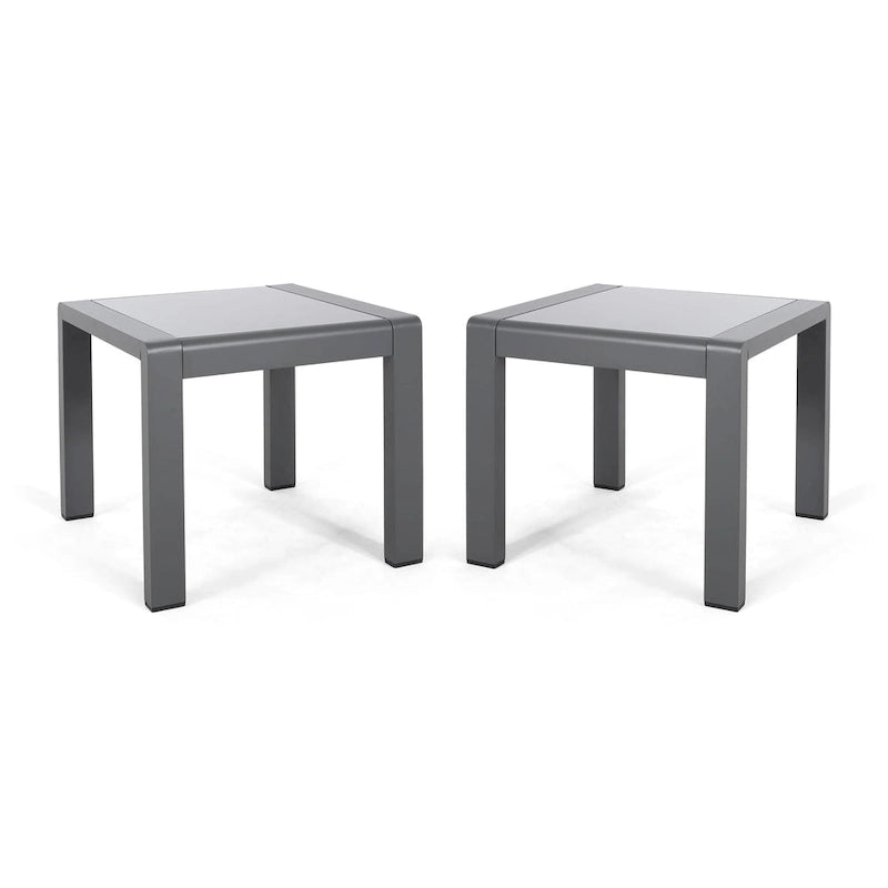 Tables d'appoint extérieures en aluminium Cape Coral (ensemble de 2) par Christopher Knight Home