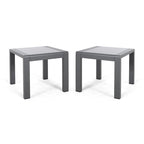 Tables d'appoint extérieures en aluminium Cape Coral (ensemble de 2) par Christopher Knight Home