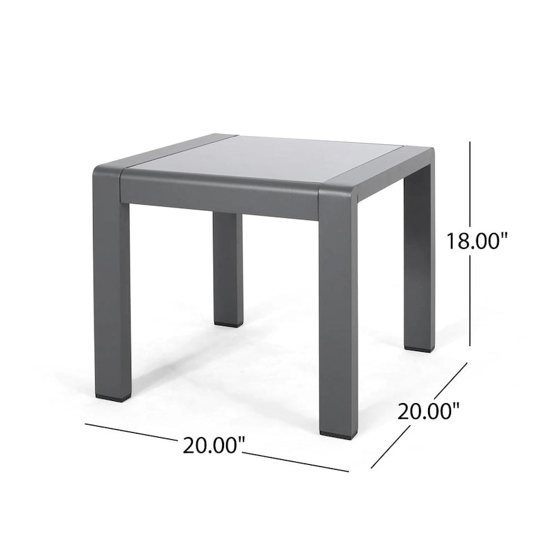 Tables d'appoint extérieures en aluminium Cape Coral (ensemble de 2) par Christopher Knight Home