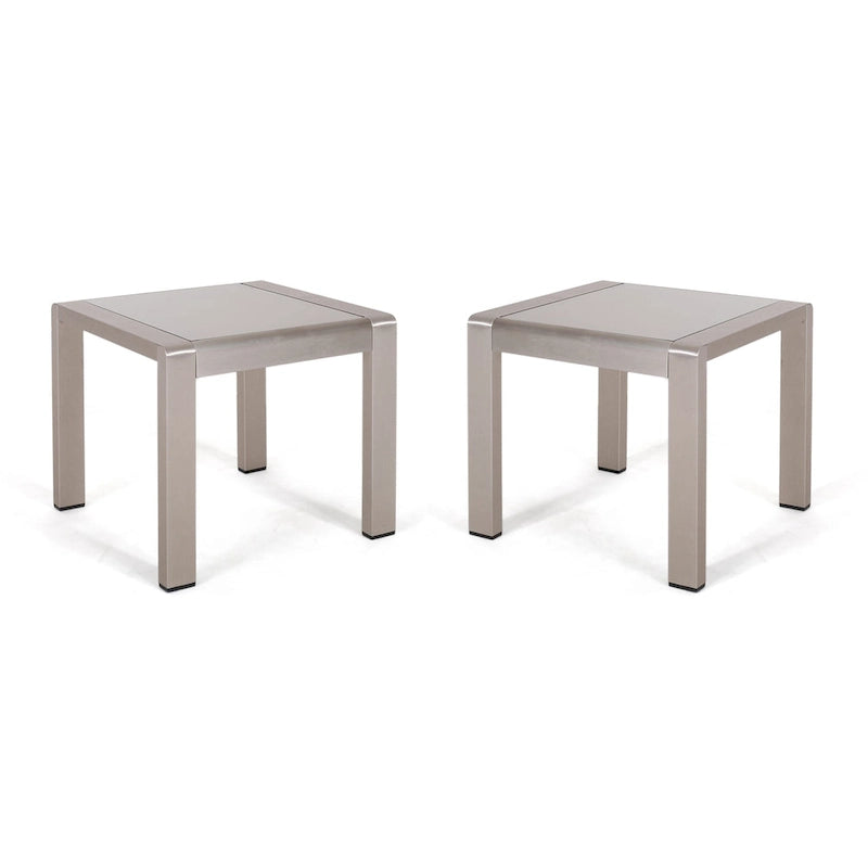 Tables d'appoint extérieures en aluminium Cape Coral (ensemble de 2) par Christopher Knight Home