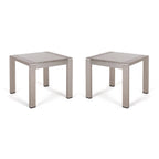 Tables d'appoint extérieures en aluminium Cape Coral (ensemble de 2) par Christopher Knight Home