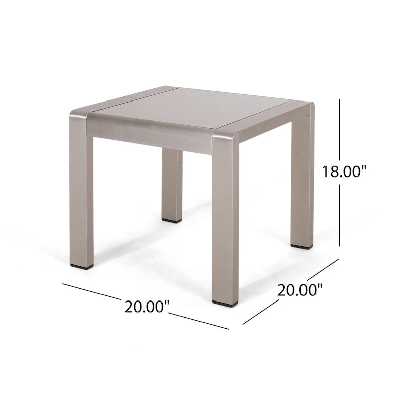 Tables d'appoint extérieures en aluminium Cape Coral (ensemble de 2) par Christopher Knight Home