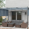 Ensemble de mobilier de jardin Outsunny 6 pièces avec canapé trois places en rotin, fauteuils à bascule pivotants, repose-pieds