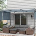 Ensemble de mobilier de jardin Outsunny 6 pièces avec canapé trois places en rotin, fauteuils à bascule pivotants, repose-pieds