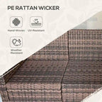 Ensemble de mobilier de jardin Outsunny 6 pièces avec canapé trois places en rotin, fauteuils à bascule pivotants, repose-pieds