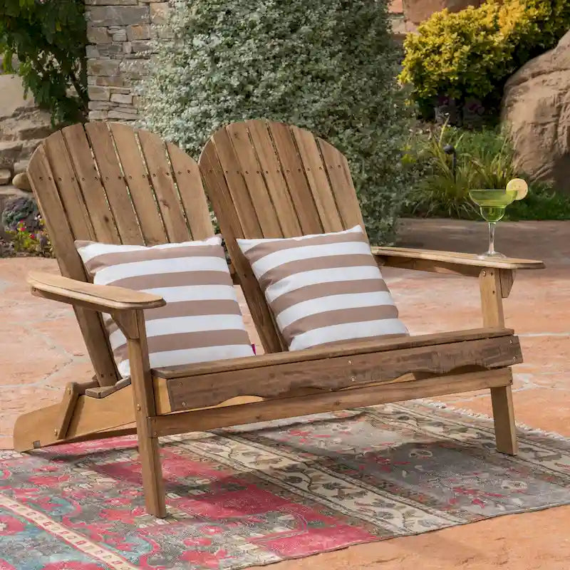 Malibu Outdoor Wood Adirondack Loveseat by Christopher Knight Home - 51.75L x 35.75W x 34.25 H