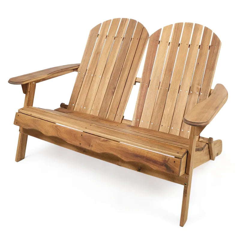 Canapé deux places d'extérieur Adirondack en bois Malibu de Christopher Knight Home - 51,75 L x 35,75 l x 34,25 H