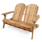 Canapé deux places d'extérieur Adirondack en bois Malibu de Christopher Knight Home - 51,75 L x 35,75 l x 34,25 H