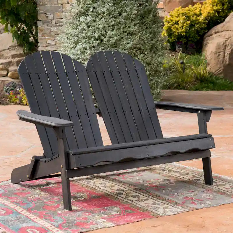 Canapé deux places d'extérieur Adirondack en bois Malibu de Christopher Knight Home - 51,75 L x 35,75 l x 34,25 H
