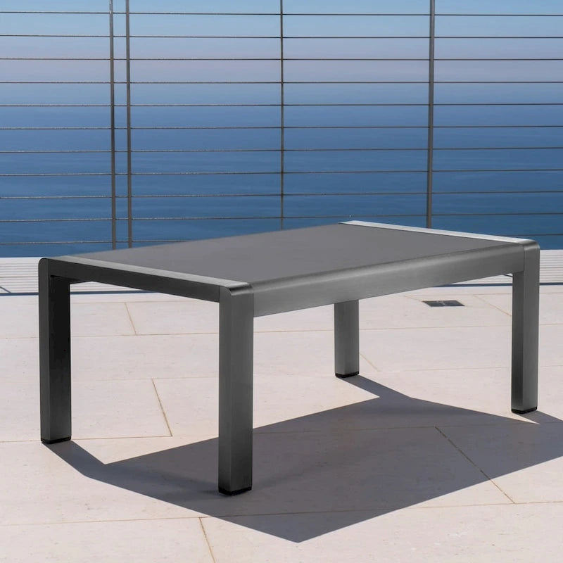 Cape Coral Outdoor Aluminum Rectangle Coffee Table by Christopher Knight Home