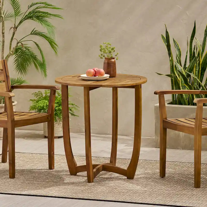 Table d'appoint ronde d'extérieur Coronado en bois d'acacia (table uniquement) par Christopher Knight Home