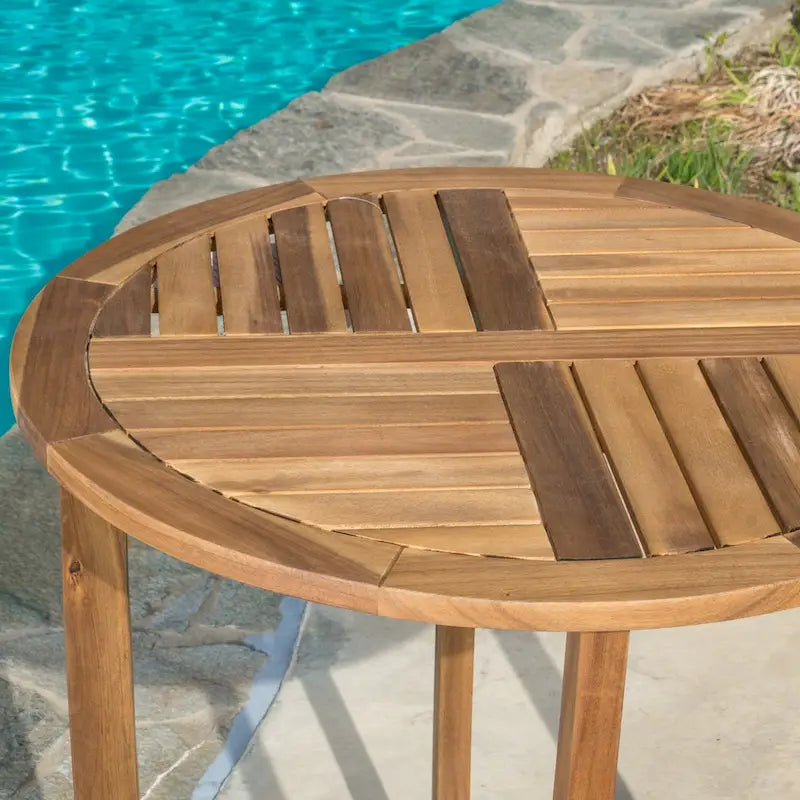 Table d'appoint ronde d'extérieur Coronado en bois d'acacia (table uniquement) par Christopher Knight Home
