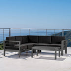 Cape Coral Outdoor Aluminum Sectional Sofa by Christopher Knight Home