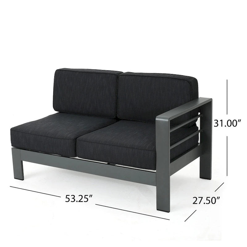 Canapé d'angle extérieur en aluminium Cape Coral de Christopher Knight Home