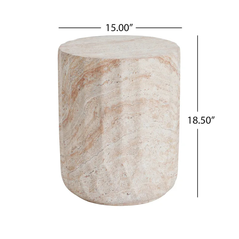 Table d'appoint d'extérieur légère en béton Alcona par Christopher Knight Home