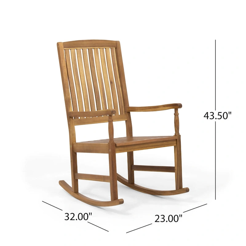 Chaises à bascule en bois d'acacia Arcadia (lot de 2) par Christopher Knight Home