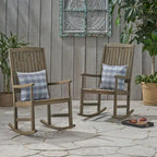 Chaises à bascule en bois d'acacia Arcadia (lot de 2) par Christopher Knight Home