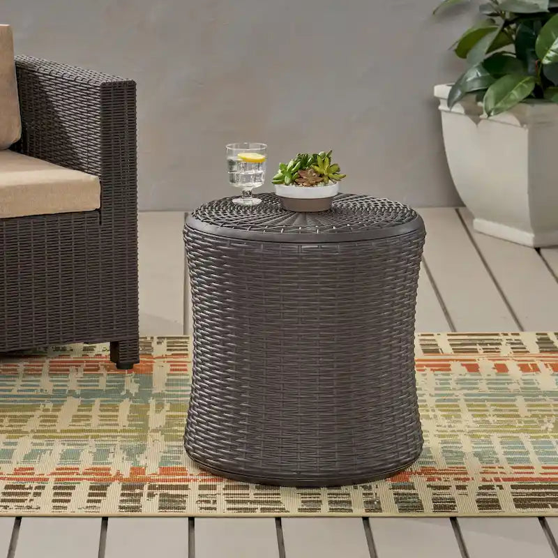 Christopher Knight Home Simone Wicker Storage Side Table