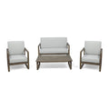 Ensemble de conversation d'extérieur 4 places en bois d'acacia belge par Christopher Knight Home
