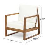 Ensemble de conversation d'extérieur 4 places en bois d'acacia belge par Christopher Knight Home