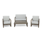 Ensemble de conversation d'extérieur 4 places en bois d'acacia belge par Christopher Knight Home