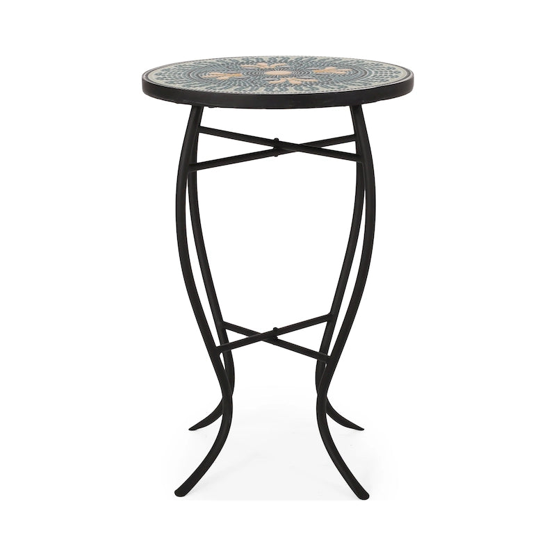 Table d'appoint d'extérieur Bloomfield avec plateau en carreaux par Christopher Knight Home