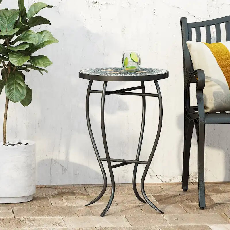 Bloomfield Outdoor Side Table with Tile Top by Christopher Knight Home