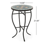 Table d'appoint d'extérieur Bloomfield avec plateau en carreaux par Christopher Knight Home